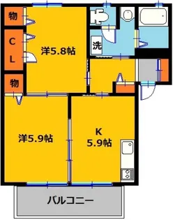 メゾン・クレスト【1階】の間取り