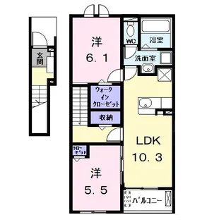 ヒカルサ名古屋港区大西I【2階】の間取り