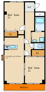 ラメール松江【3階】の間取り