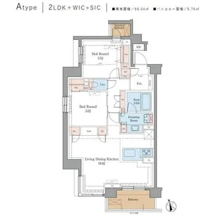 LUXENA+PAWS藤沢【2階】の間取り