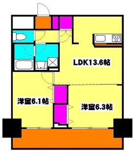 フクロク・レーヴ・マンション【2階】の間取り