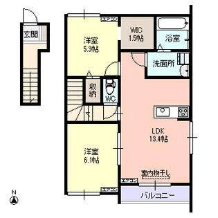 メゾンド篭田【2階】の間取り