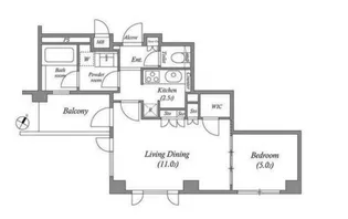 プラチナコート広尾【5階】の間取り