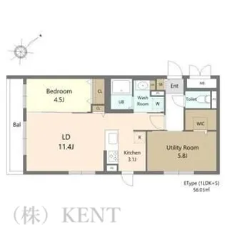 ガーデンクォーツ琴似【1階】の間取り