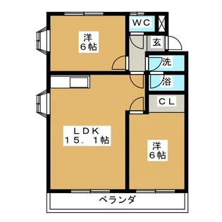 ファミリーマンション鈴【2階】の間取り