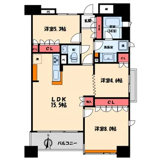 メゾンドール南船場【13階】の間取り