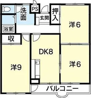 クレッシェンド城東【1階】の間取り