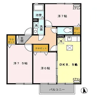 エクレール ティー【1階】の間取り