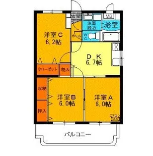 ユーミー渡邉【3階】の間取り