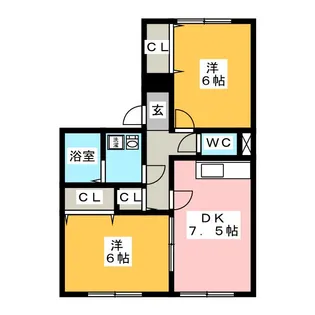 エスト筒井【1階】の間取り