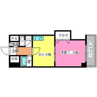 グランシャリオ竹下【4階】の間取り