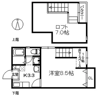 ポラリスヤナセ【1階】の間取り