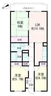 フルールアンサンク【1階】の間取り