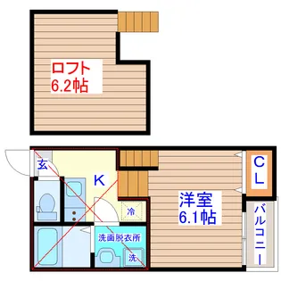 ハーモニーテラス六丁の目III【1階】の間取り