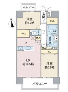 ラトゥール代官町EAST【2階】の間取り