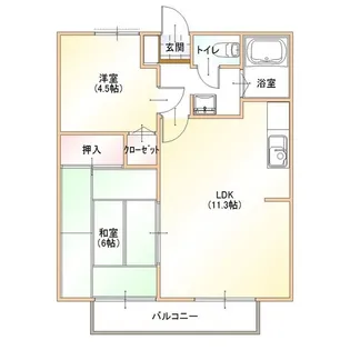 サンライズII(東高橋)【1階】の間取り