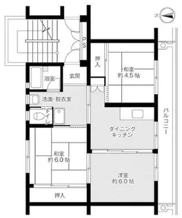 ビレッジハウス西大寺2号棟【1階】の間取り