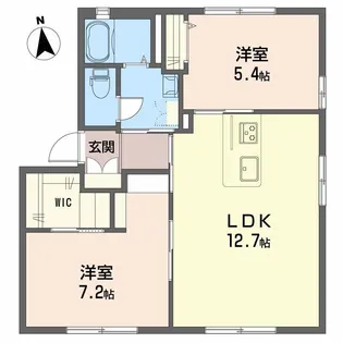 ハイツ足達 B棟【1階】の間取り