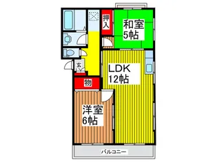北栄第二マンション【1階】の間取り