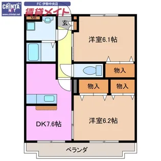 ファームガーデン利平治A棟【2階】の間取り