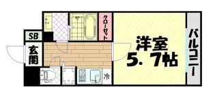 ルクレ難波【2階】の間取り