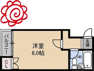 冨尾マンション放出【2階】の間取り