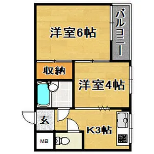 コーポ南住吉【5階】の間取り