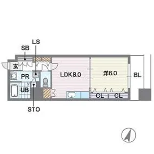 ディー・ウイングタワー【6階】の間取り