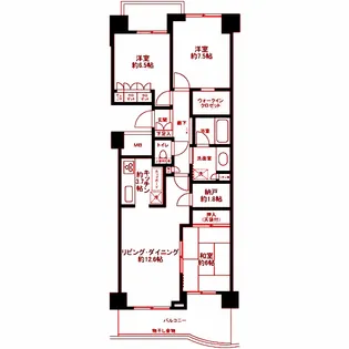 サウザンドシティ2番館【6階】の間取り