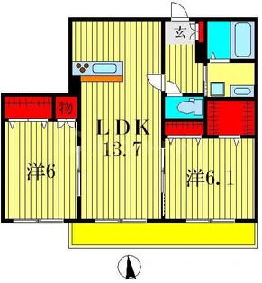ショコラ ブランI【1階】の間取り