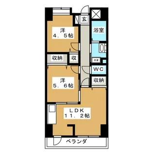 オークレスト東堀切【5階】の間取り