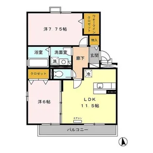 ヴィレッジロイヤル中央台 A【3階】の間取り
