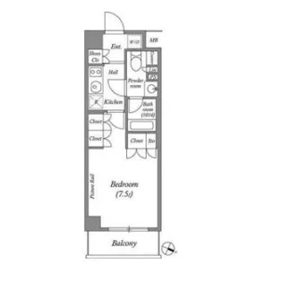 ルクレ西池袋【1階】の間取り
