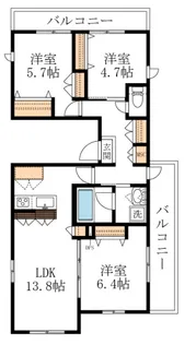 へーベルフリーデンしらさぎ【3階】の間取り