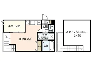 Grandtic R.I青崎【2階】の間取り