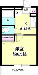 サザンフロント横浜伊勢町【2階】の間取り