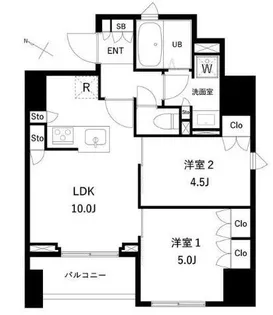 タスキプライムテラス本蓮沼【10階】の間取り