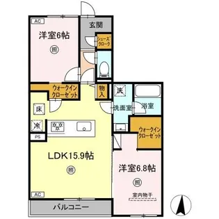 クインス ベル【1階】の間取り