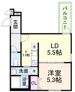 リアン富木【2階】の間取り