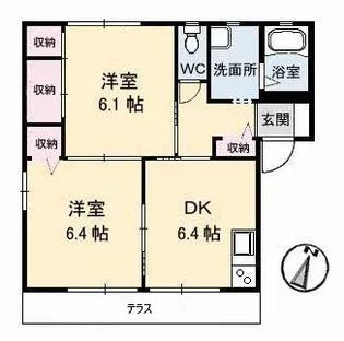 ティファニー D棟【1階】の間取り