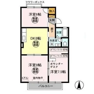 ファミールタヤマ B【1階】の間取り