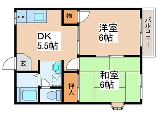 コ-ポサンケイ【2階】の間取り