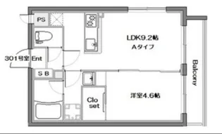 オークレスト四谷三栄町【3階】の間取り