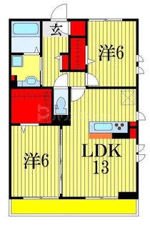 テラス市川高谷【2階】の間取り