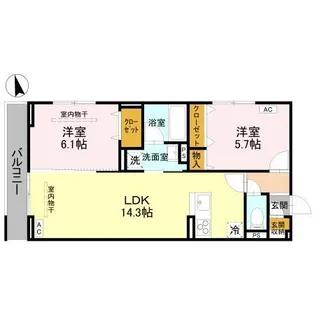 Raffine宿郷【2階】の間取り