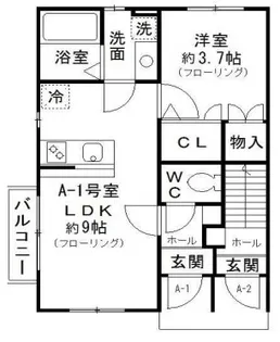 ベルフラワーA【1階】の間取り