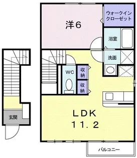 アミスタープレイスB【2階】の間取り
