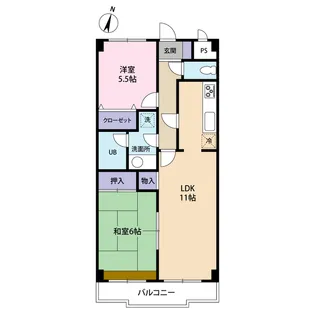 FIVEマンション【2階】の間取り