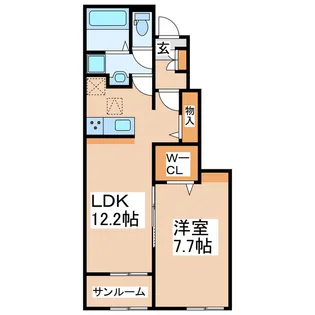 ソレイユ・タカ A・B【1階】の間取り