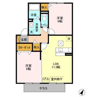 ソレアード【1階】の間取り